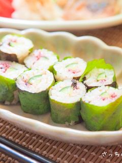 さっぱり大葉と梅の細巻き⁂簡単お寿司-レシピのメイン写真
