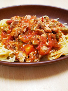 オクラとトマトの和風ソースパスタ-レシピのメイン写真