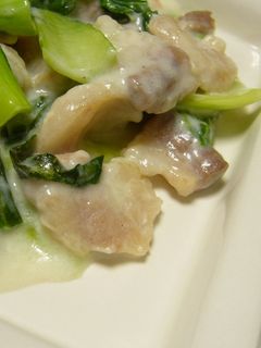 塩豚で!!青梗菜のクリーム煮-レシピのメイン写真