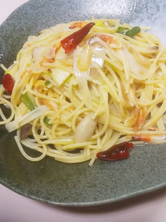 干し海老、ネギ、エリンギのペペロンチーノ-レシピのメイン写真