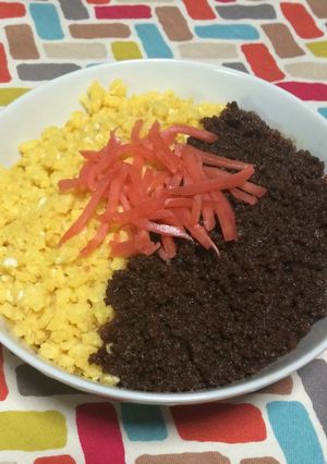 超簡単☆濃いめの味付けが旨い二色そぼろ丼-レシピのメイン写真