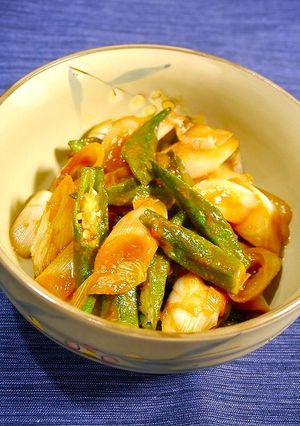 簡単！オクラと葱の甘味噌炒め-レシピのメイン写真