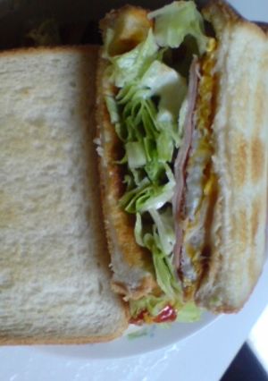 ５分で出来ちゃう目玉ハムサンド-レシピのメイン写真