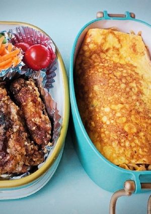 オムソバと唐揚げ弁当-レシピのメイン写真