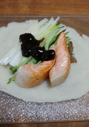 【鮭ダック】鮭皮とハラミで北京ダック-レシピのメイン写真