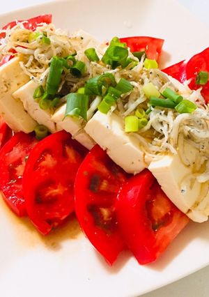 夏にぴったり♬豆腐、トマトじゃこのサラダ-レシピのメイン写真