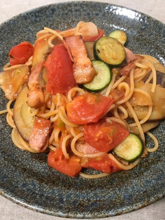 なすとズッキーニのトマトパスタ-レシピのメイン写真