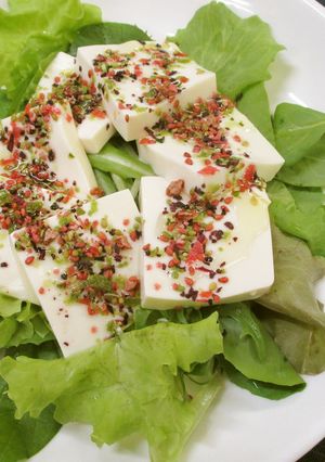 さっぱり☆豆腐の梅わさびリースサラダ-レシピのメイン写真