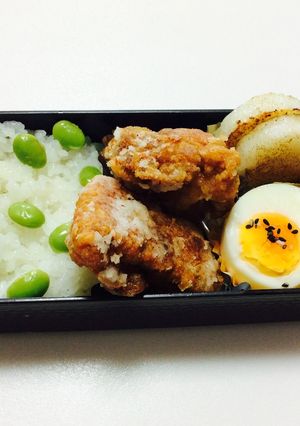 174、枝豆と唐揚げにんにく醤油弁当♡-レシピのメイン写真