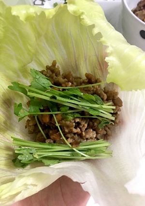 納豆挽肉レタス包み-レシピのメイン写真