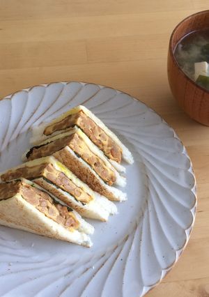 納豆オムレツサンド-レシピのメイン写真