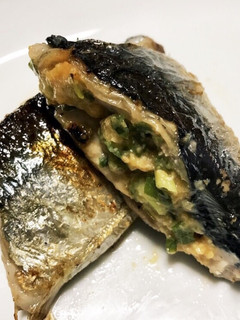 焼き秋刀魚(ネギ味噌詰め)-レシピのメイン写真