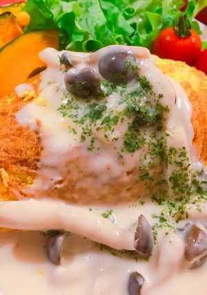 米粉クリームソースのオムライスの作り方♪-レシピのメイン写真