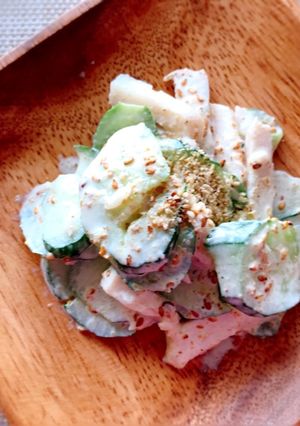 きゅうりとサラダチキン♪ごまマヨサラダ-レシピのメイン写真