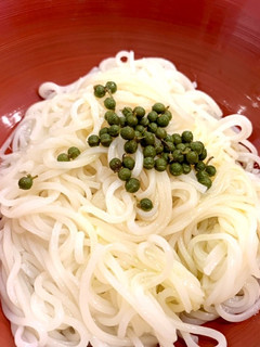 山椒ははつゆとオリーブオイルのそうめん-レシピのメイン写真
