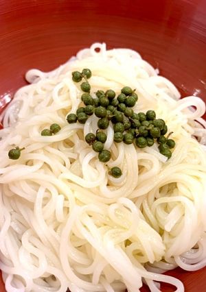 山椒ははつゆとオリーブオイルのそうめん-レシピのメイン写真