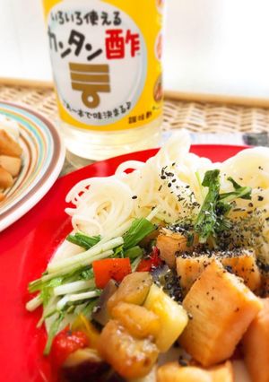 サラダチキンと夏野菜の甘酢照り焼き☆-レシピのメイン写真