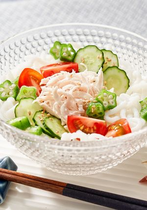 簡単でヘルシー♪さなか麺の冷やしぶっかけ-レシピのメイン写真