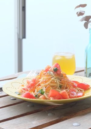 いくらとトマトのさっぱり和風冷製パスタ-レシピのメイン写真