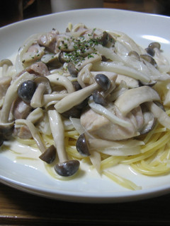 +鶏きのこのクリームスパ+-レシピのメイン写真