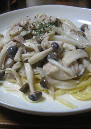 +鶏きのこのクリームスパ+-レシピのメイン写真