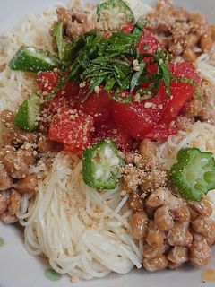 納豆おくらそうめん-レシピのメイン写真