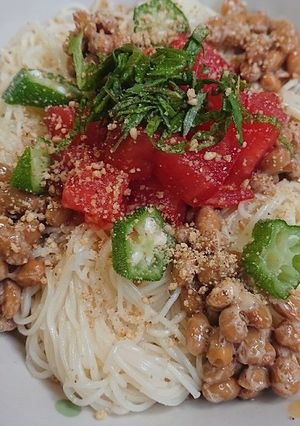 納豆おくらそうめん-レシピのメイン写真