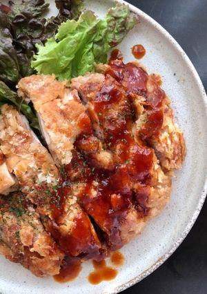 鶏モモ1枚まるごと竜田の甘辛デミソース-レシピのメイン写真