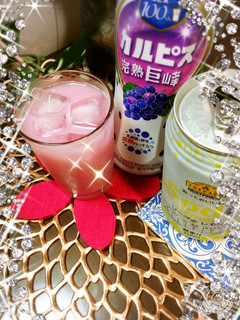 カルピス完熟巨峰で夏〜炭酸シュワ〜♬-レシピのメイン写真