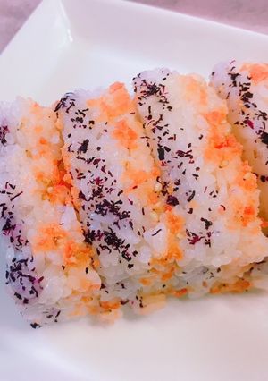 お弁当に！しましま ふりかけご飯-レシピのメイン写真
