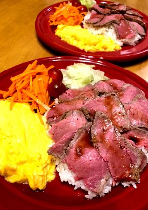 今日の夕食23ローストビーフ丼-レシピのメイン写真