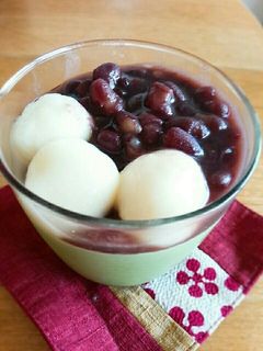 レンジで♪抹茶ぷりん~白玉のせ-レシピのメイン写真