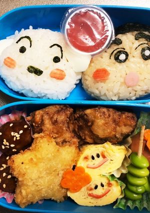 息子弁当♥運動会総練習クレしん弁当！-レシピのメイン写真