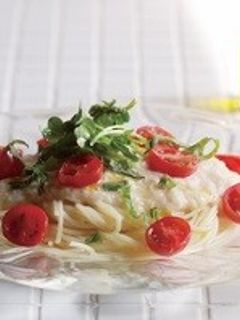 ミニトマトと山芋とろろの冷製パスタ-レシピのメイン写真
