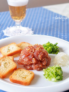まぐろのタルタル風・薬味添え♪-レシピのメイン写真