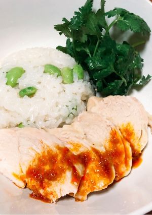 糖質オフ 枝豆シンガポールチキンライス-レシピのメイン写真
