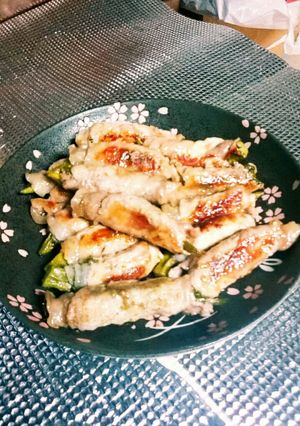 オクラと大葉の豚肉梅肉マヨロール❤-レシピのメイン写真
