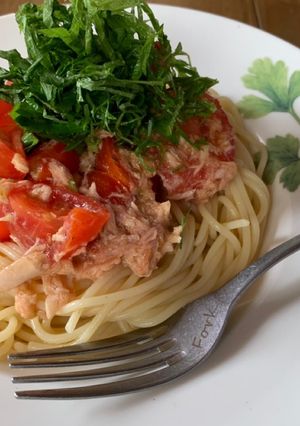 トマトとツナの冷製パスタ-レシピのメイン写真