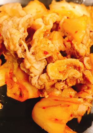 作業1つ!優しい味の豚キムチ-レシピのメイン写真