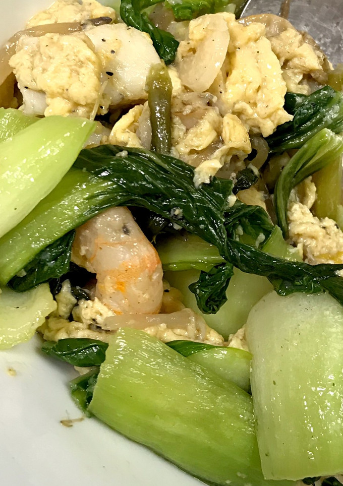 ニンニク香る☆エビちんげん菜卵中華炒め-レシピのメイン写真