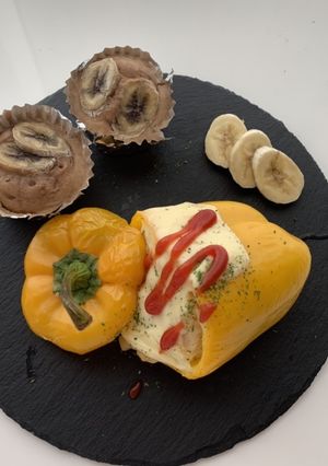 パプリカのグラタン詰-レシピのメイン写真