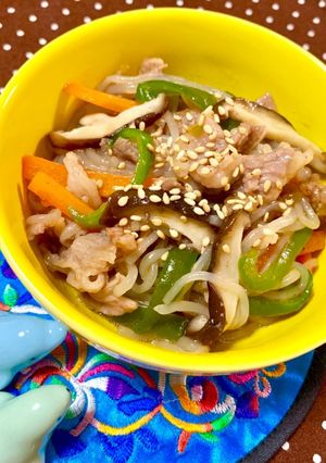レンジで作る♬しらたきでチャプチェ風♪-レシピのメイン写真