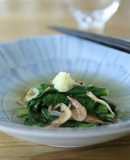 大和真菜の煮浸し桜えび餡　法蓮草小松菜も