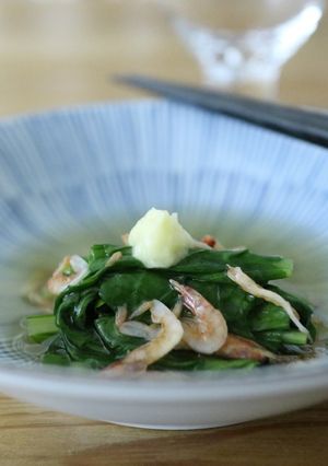 大和真菜の煮浸し桜えび餡　法蓮草小松菜も-レシピのメイン写真