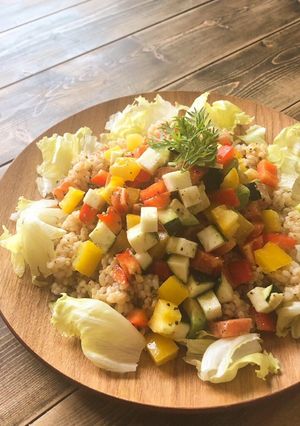夏野菜とサーモンのチョップドサラダライス-レシピのメイン写真