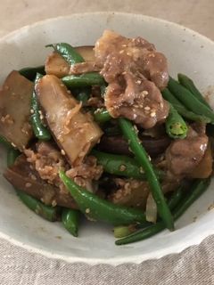 なすとインゲンの豚肉の甘辛味噌炒め-レシピのメイン写真