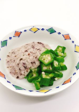 【病院】おくらの赤しそとろろのせ【給食】-レシピのメイン写真