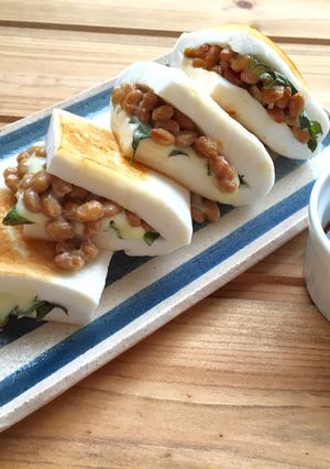 はんぺんの納豆シソチーズ挟み焼き-レシピのメイン写真