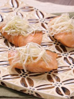 鮭の味噌漬け焼き☆香味ねぎ塩のせ-レシピのメイン写真