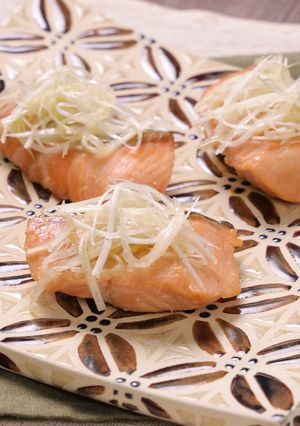 鮭の味噌漬け焼き☆香味ねぎ塩のせ-レシピのメイン写真